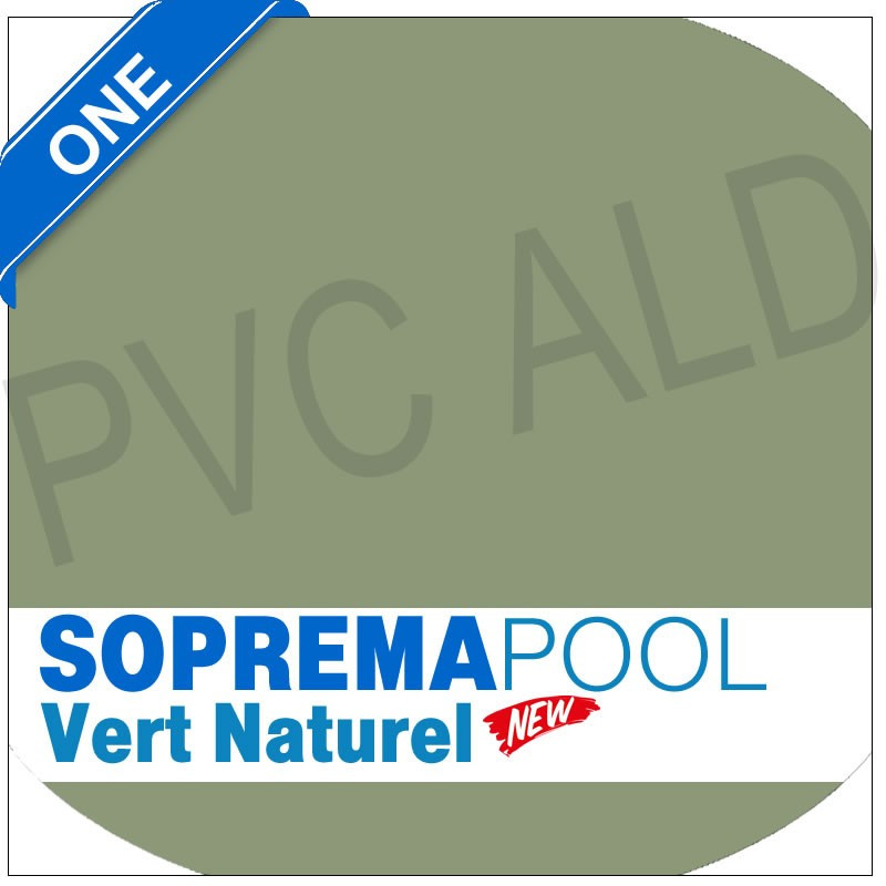 Sopremapool one pvc liner armé vert naturel vert olive vert kaki uni verni dans la masse standard échantillon modèle