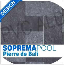 Sopremapool design piscine pvc liner armé pierre de bali  imitation pierre carrelage modèle échantillon