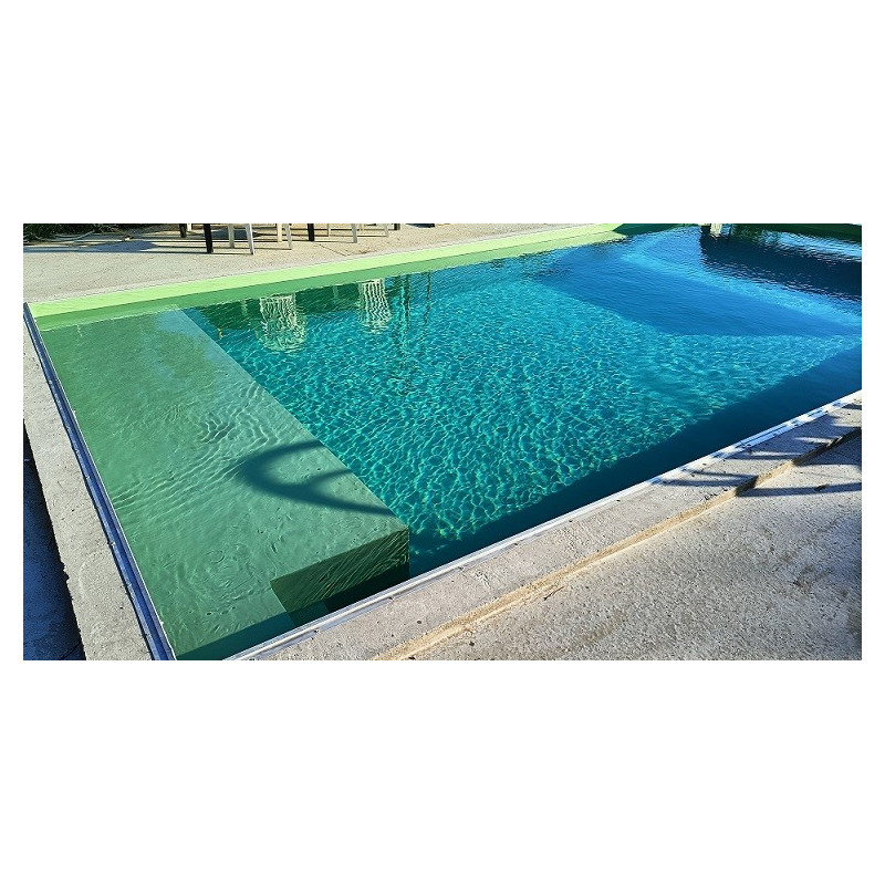 Sopremapool one pvc liner armé vert naturel vert olive vert kaki uni verni dans la masse standard piscine en eau rendu final