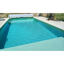 Sopremapool one pvc liner armé vert naturel vert olive vert kaki uni verni dans la masse standard piscine en eau rendu final
